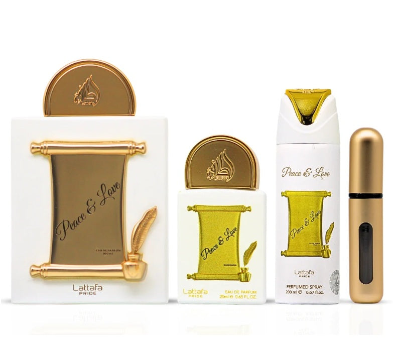 Lattafa Pride Peace and Love Gift set de 3 Piezas