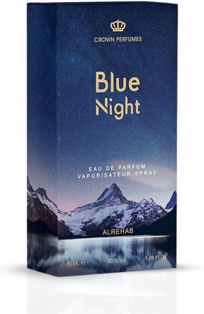 Al Rehab Blue Night for Men Eau de Parfum Spray, 1.7 Ounce