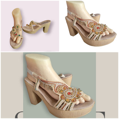 Sandalias Pakistaní para mujer Color Beige