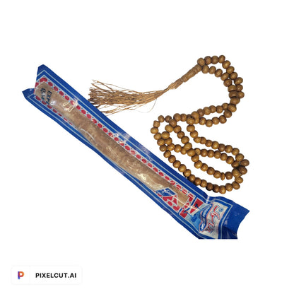 Set de 3 piezas Tasbi + Miswak + kufi / topi Gorro