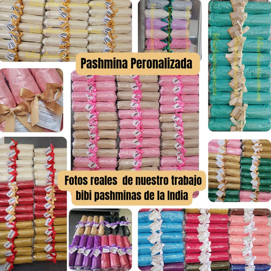 70 Pashminas Personalizadas Recuerdos para bodas, bautizo todos tipos de fiestas *Mayoreo* (Copy)