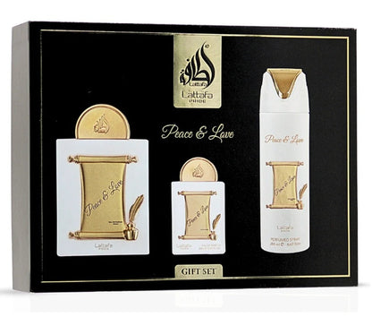 Lattafa Pride Peace and Love Gift set de 3 Piezas