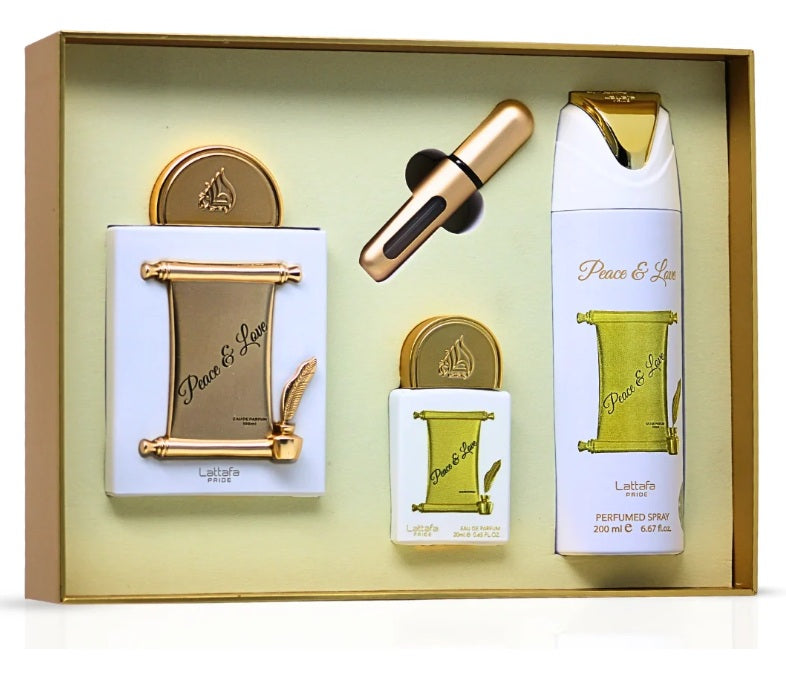 Lattafa Pride Peace and Love Gift set de 3 Piezas