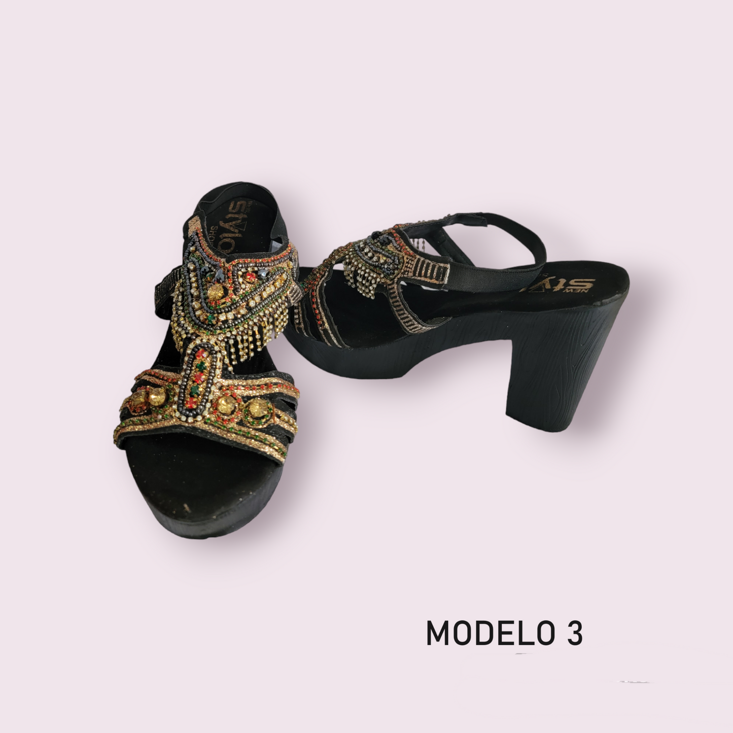 Sandalias Pakistaní para mujer Color Negra