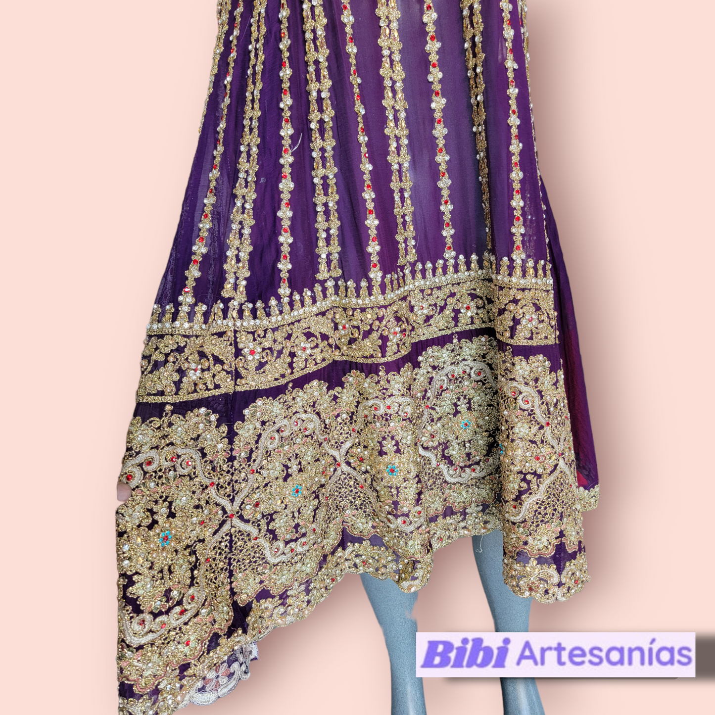 VESTIDO PAKISTANI DE FIESTA MORADO M2507