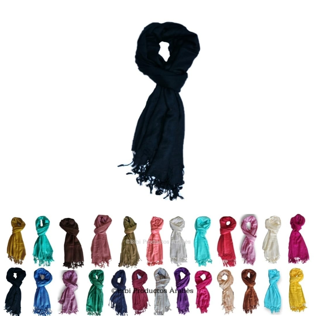 Paquete de 30 Pashminas Lisa Chalinas de India Precio de Mayoreo