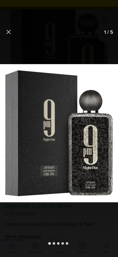 Afnan 9PM Night Out 100ml + Lattafa Musamam Black Intense 100ml